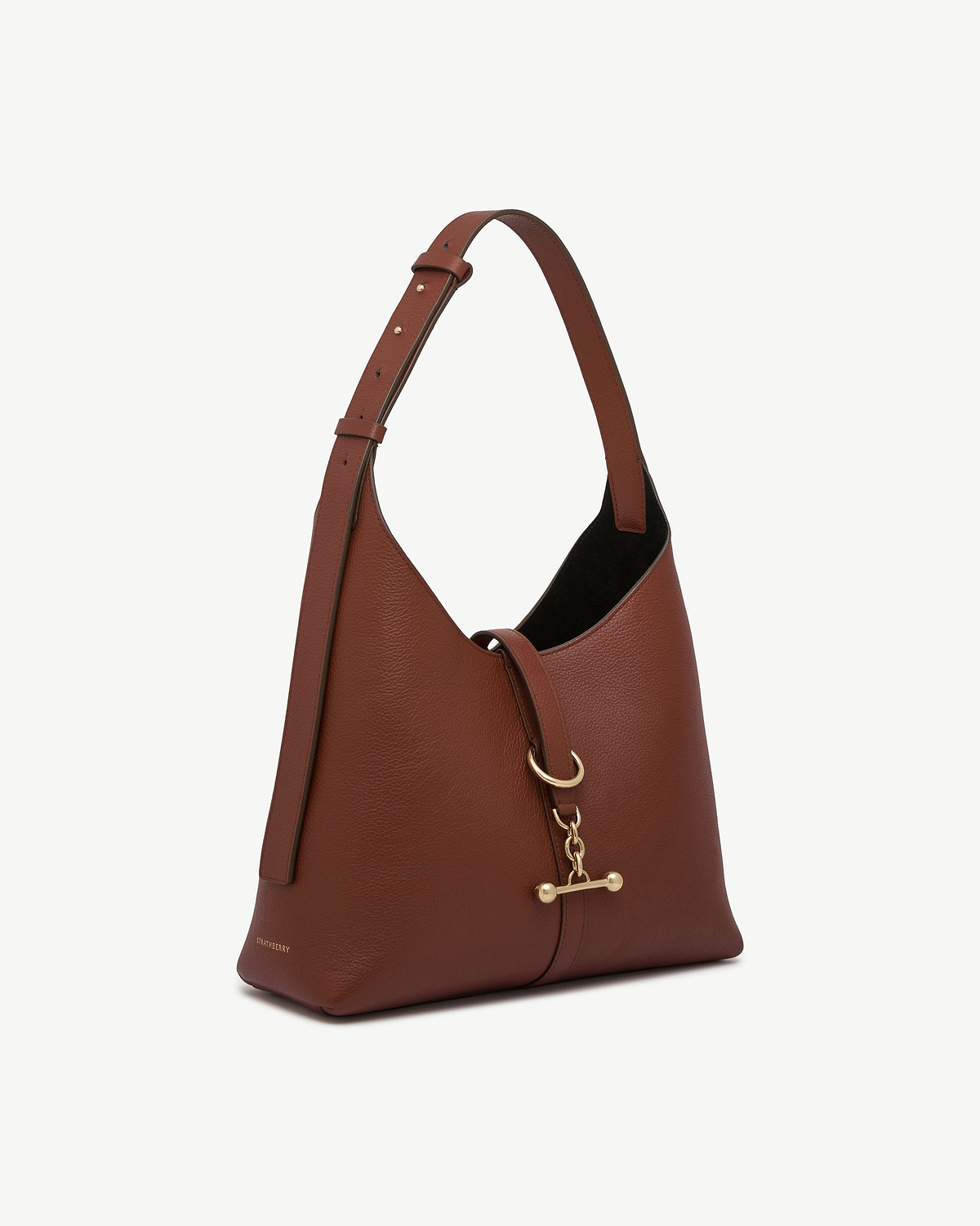 Walnut leather Kite Hobo bag by Strathberry with gold hardware.