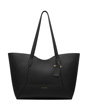 Black Mosaic Cabas tote bag with long shoulder straps and hanging tag