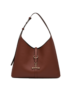 Walnut leather Kite Hobo Maxi bag with single shoulder strap and gold fittings.