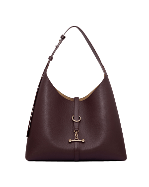 Burgundy Kite Hobo Maxi leather shoulder bag with gold-tone hardware