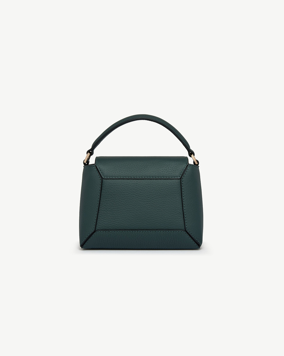 Bottle green Mosaic Nano leather mini bag with single top handle and geometric panels.