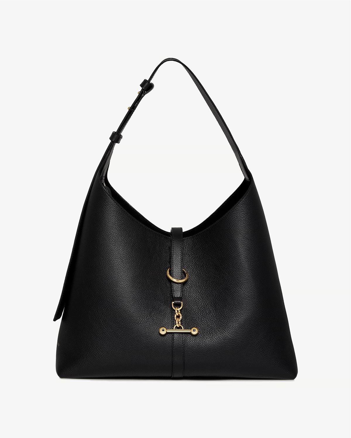 Black Kite Hobo Maxi bag with gold hardware and single shoulder strap.