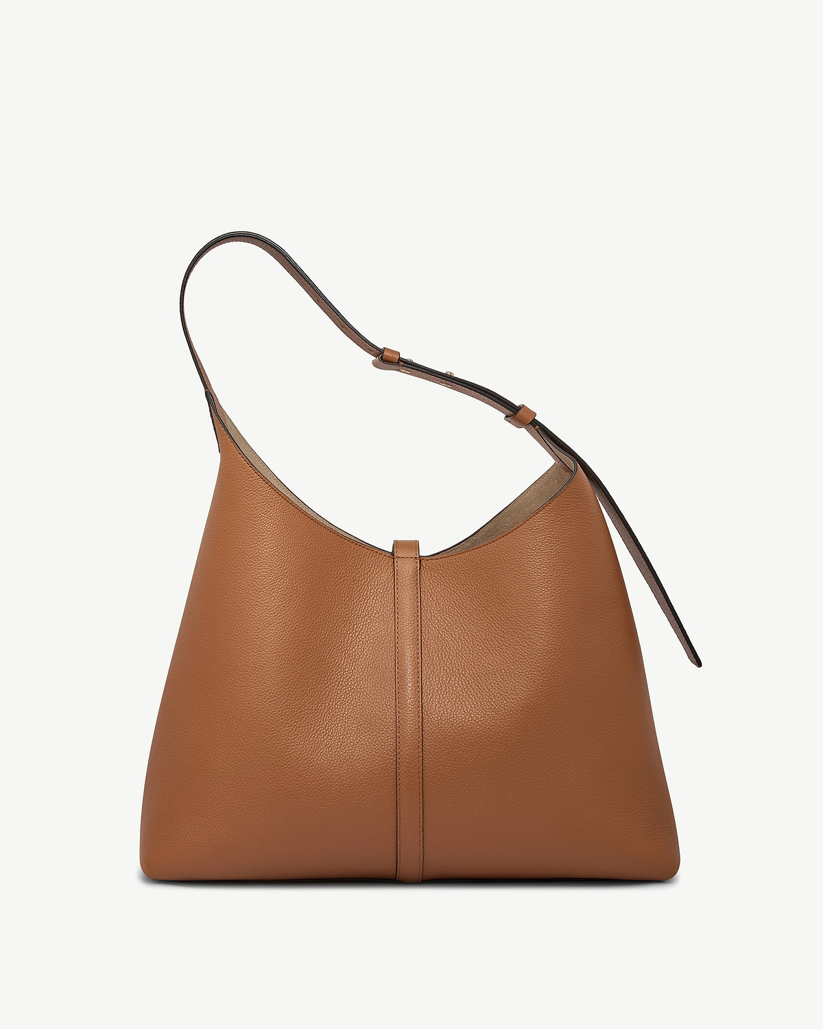 Tan pebbled leather Kite Hobo Maxi with single shoulder strap and central seam.