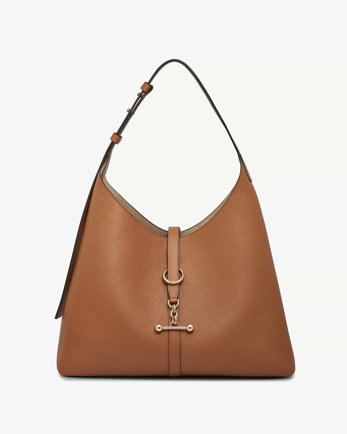 Tan Kite Hobo Maxi leather shoulder bag with gold toggle hardware