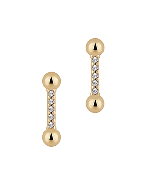 Pair of crystal mosaic drop earrings in 22 carat gold gilded finish.