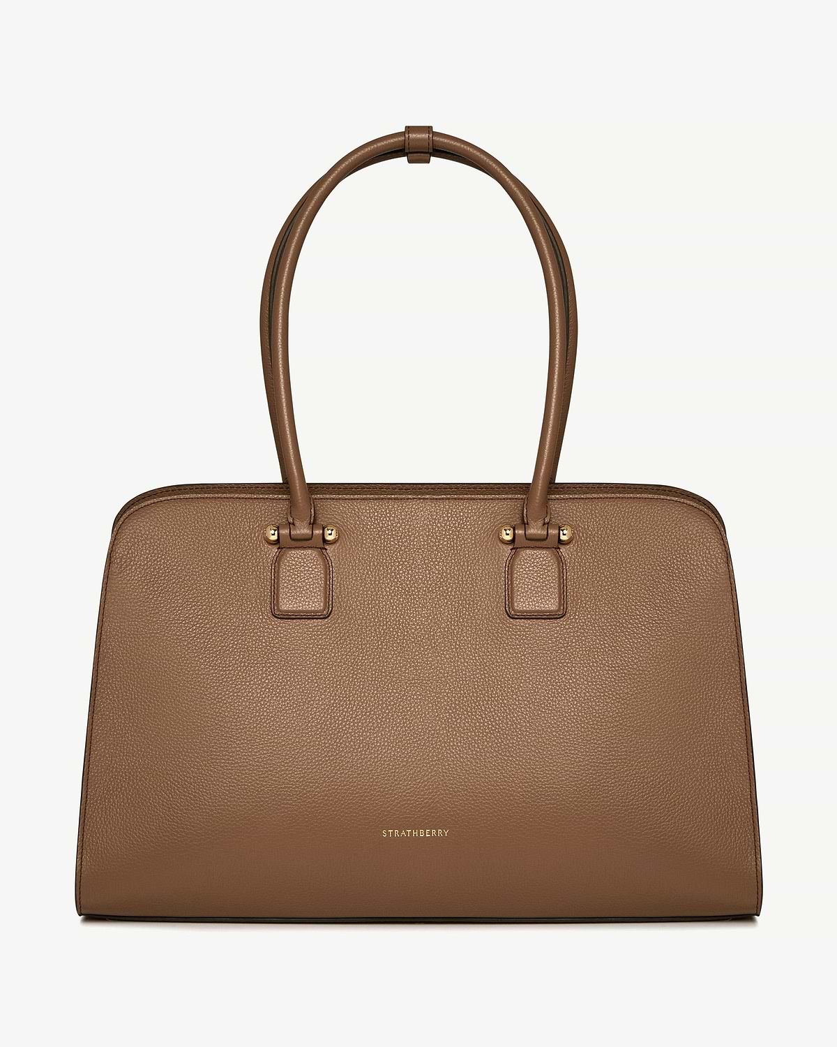 Strathberry Georgia Maxi tote bag in clay pebble leather with double handles