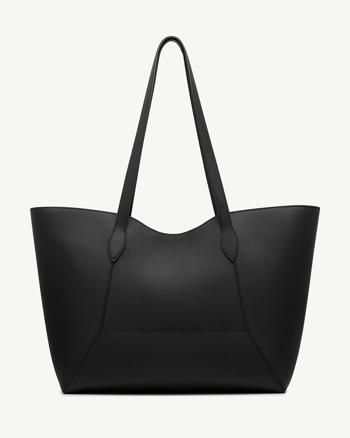 Black Mosaic Cabas tote bag with long shoulder straps and pebbled leather texture.