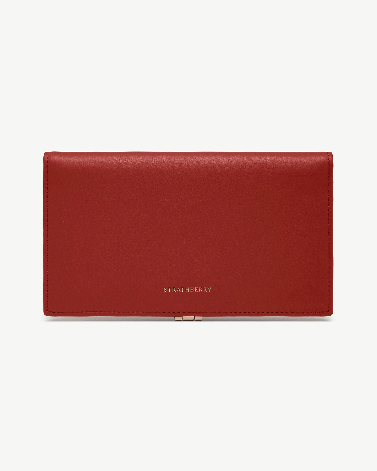 Large Melville Street wallet in Levanto red leather with gold Strathberry logo on front