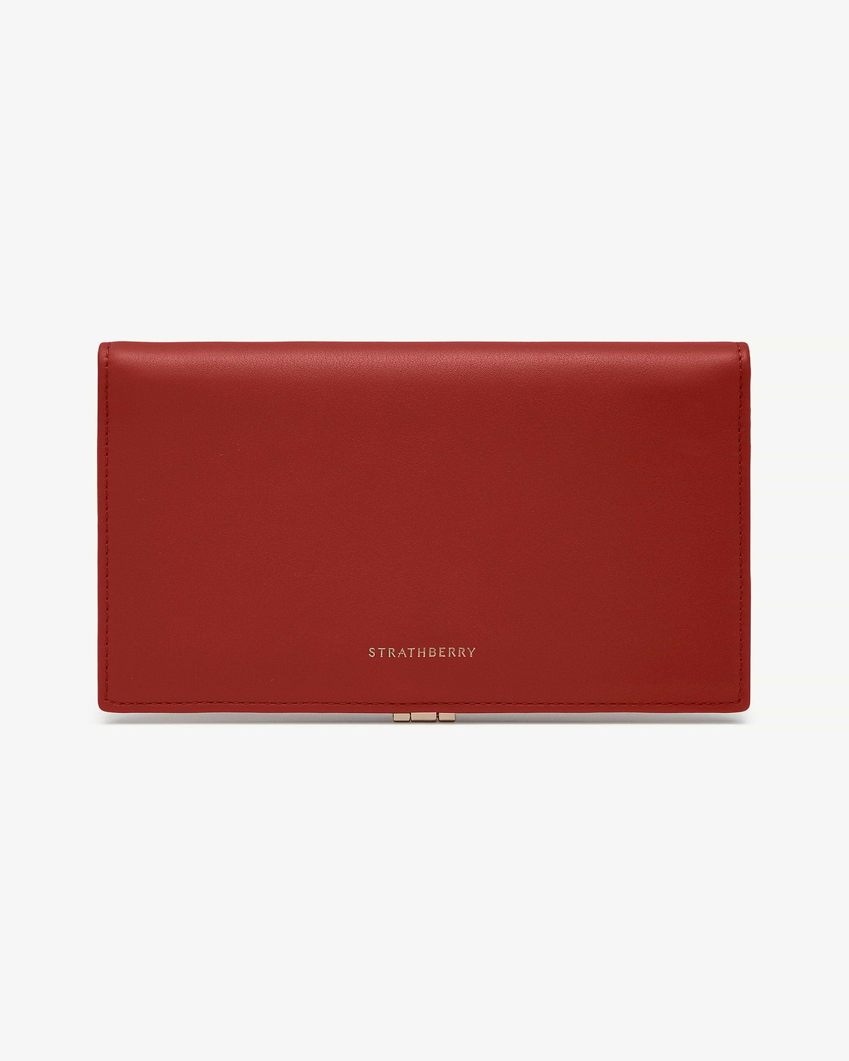 Large Melville Street wallet in Levanto red leather with gold Strathberry logo on front