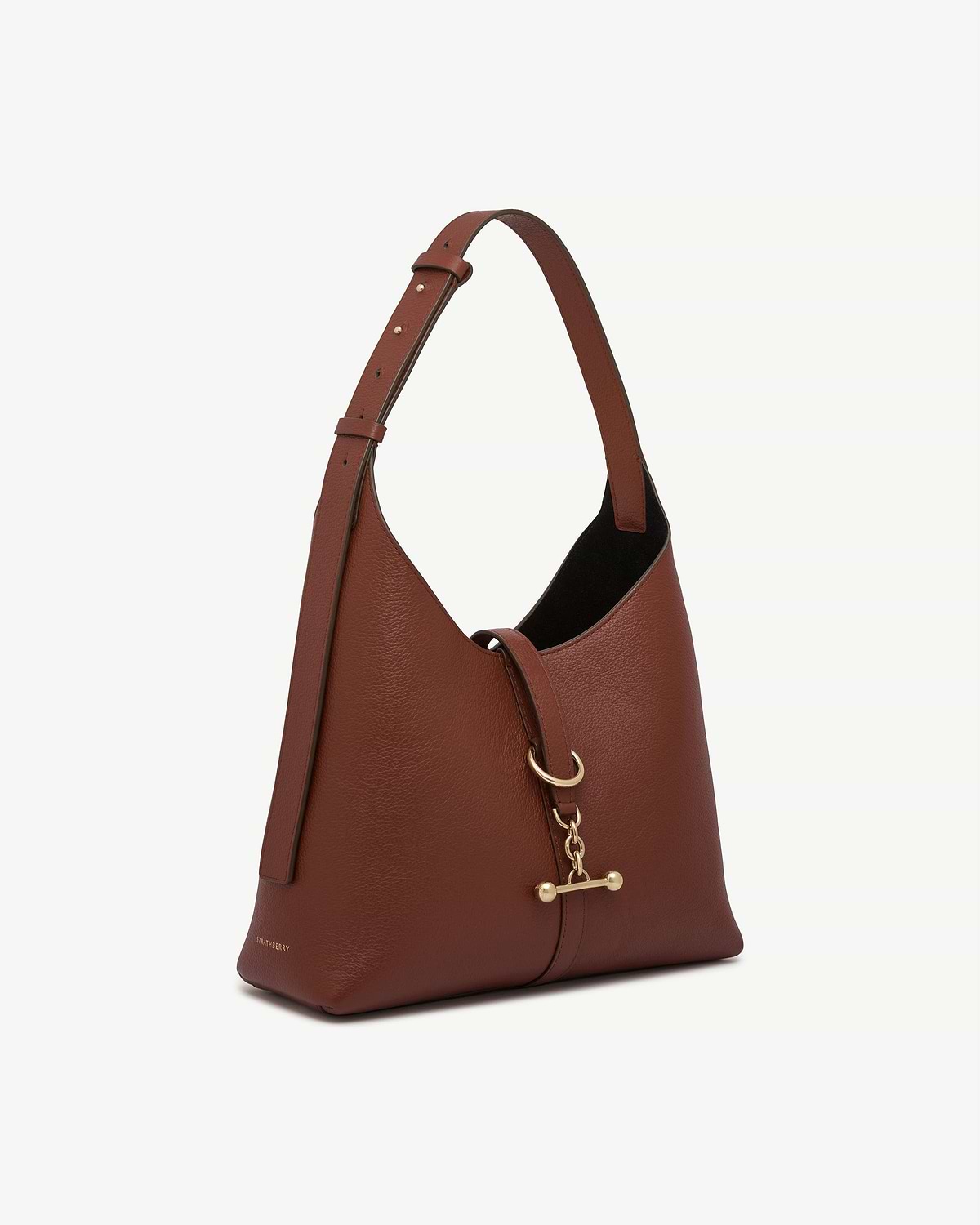 Walnut leather Kite Hobo bag by Strathberry with gold hardware.