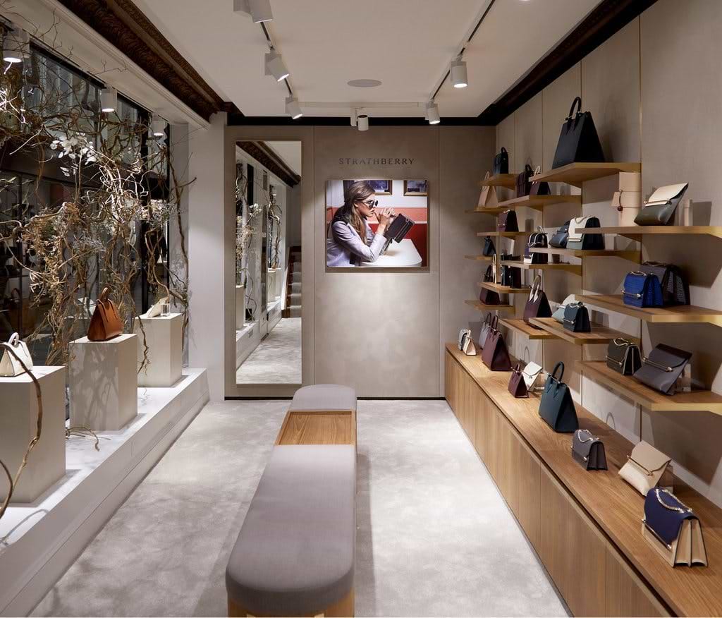 A store with a display of handbags and purses