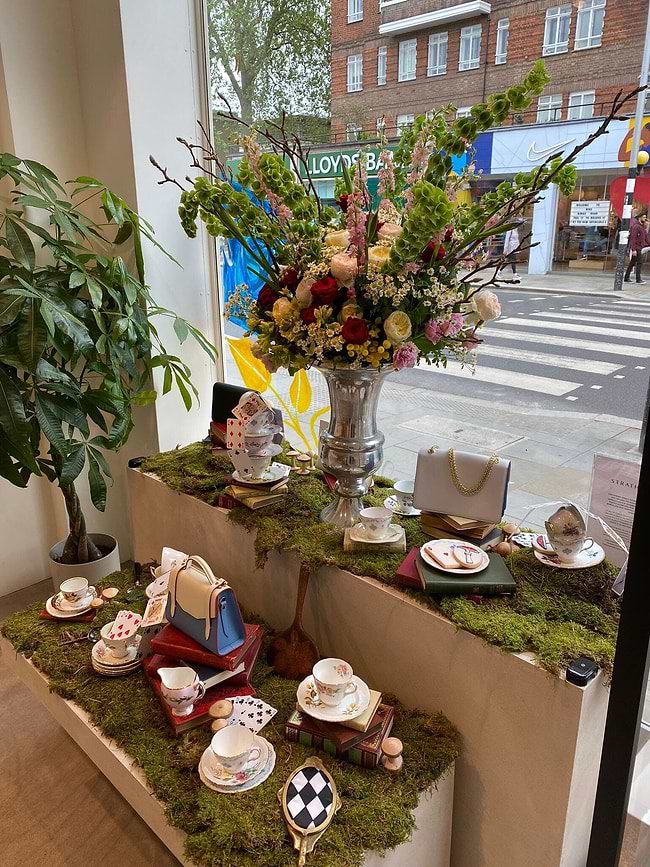 A display in a store filled with lots of different items