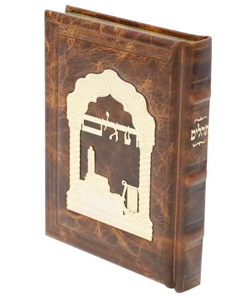 תהלים כוונת הלב עור אמיתי טס זהב 12*17