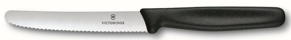 סכין ירקות שוויצרית, להב משונן עגול – שחור