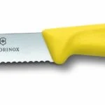 סכין ירקות שוויצרית, להב משונן עגול – צהוב