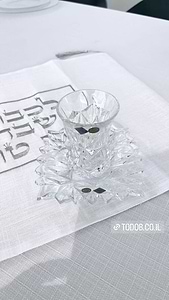 גלאסיאר כוס קידוש + תחתית קריסטל PALDINOX