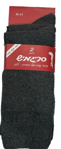 2 זוגות גרבי נשים מעל הברך לילך מידה 36-41 דגם 265041 - אפור סריגמיש