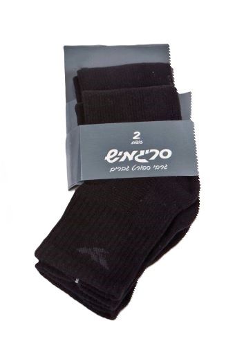 2 זוגות גרבי ספורט גברים שחור סריגמיש