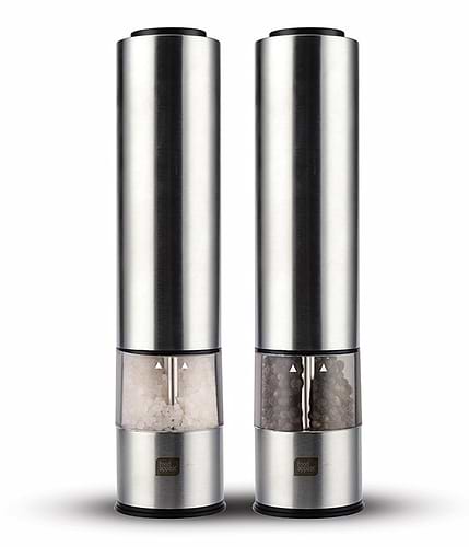 זוג מטחנות מלח\פלפל אלקטרוניות עם מנגנון גריסה מתכוונן נירוסטה