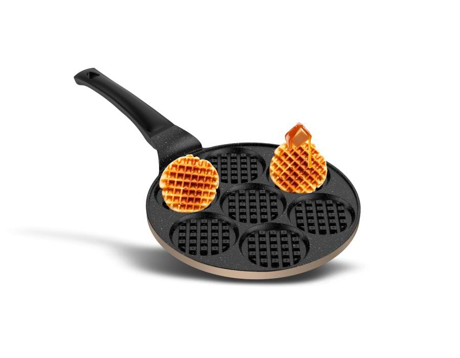 מחבת וופל 26 ס”מ 7 שקעים BLACK MARBLE קרם