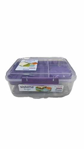 קופסת אוכל sistema טו גו - בנטו לאנצ'  שקוף 1.65 ל' עם מיכל תוספות 