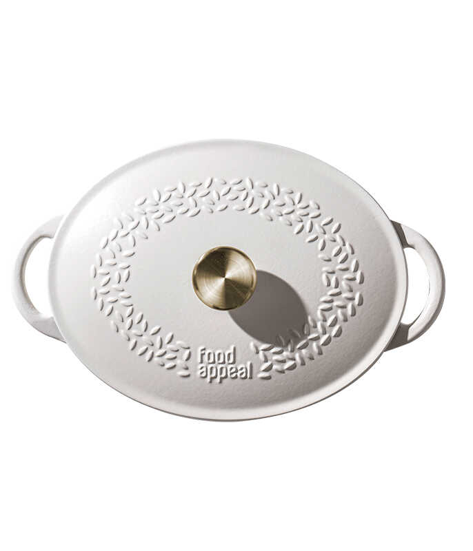 סיר אובלי יציקת ברזל 6.3 ליטר HERITAGE קרם