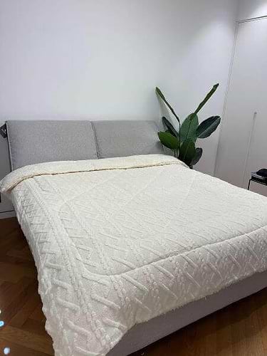 שמיכת חורף כבש יחיד דו צדדית עם מילוי 150X200 ס