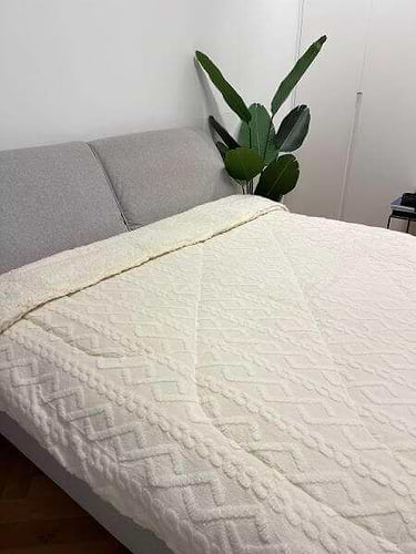שמיכת חורף כבש זוגית דו צדדית עם מילוי 200X220 ס