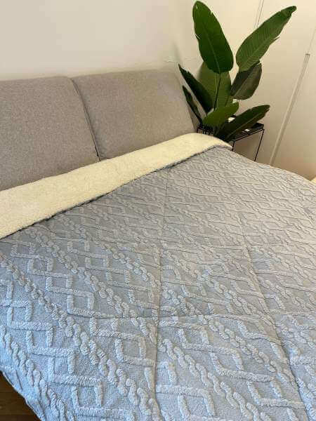 שמיכת חורף כבש יחיד דו צדדית עם מילוי 150X200 ס