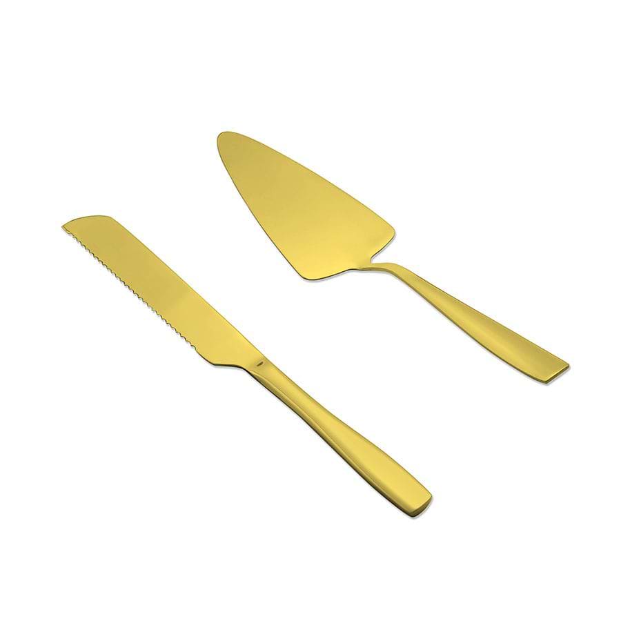מארז הגשה לעוגה - סט מרדה וסכין פריסה SAPHIR GOLD מאט