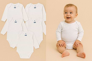 5 בגד גוף שרוול ארוך לתינוק טריקו בייבי בייסיק babybasic