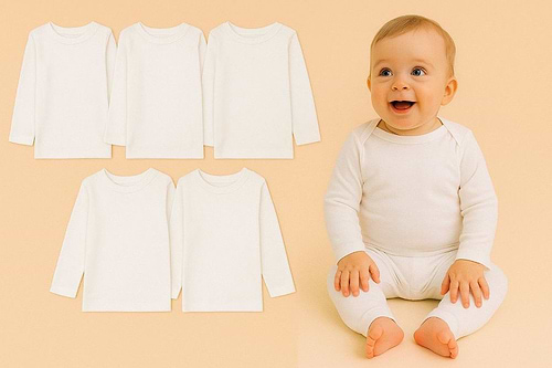 5 גופיות לתינוק פלנל בייבי בייסיק