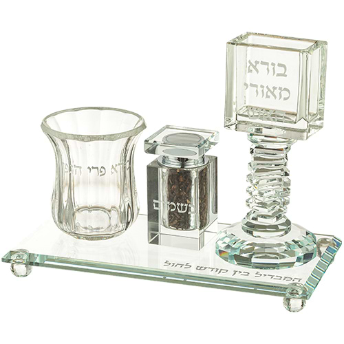 סט הבדלה מהודר מקריסטל 22x11 ס"מ