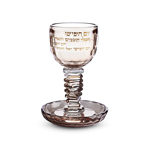 כוס קידוש קריסטל רוז גולד יום השישי