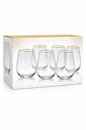 סט 6 כוסות ויסקי פס זהב 550ml DREAMCHEF