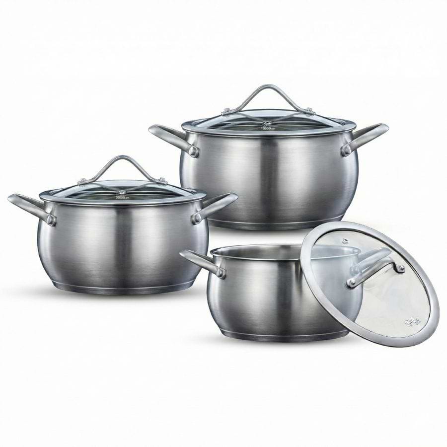 סט בישול 6 חלקים נירוסטה סירים 18/20/26 ס"מ BELLA