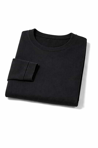 גופיה פלנל שרוול ארוך לגבר 80% כותנה ( מידות S-XXL ) - שחור 