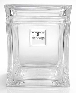 קופסת אחסון מרובעת לקפה/ תה/ סוכר- רוחב 10X10 גובה 15 ס"מ נפח 0.8 ל’   FREE