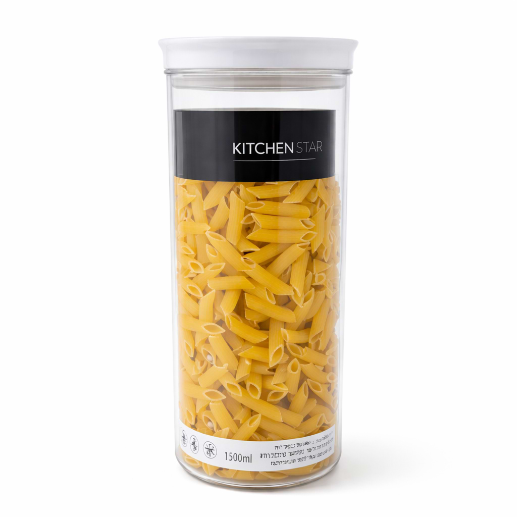 קופסה עגולה לאחסון 1500 מ"ל BPA FREE