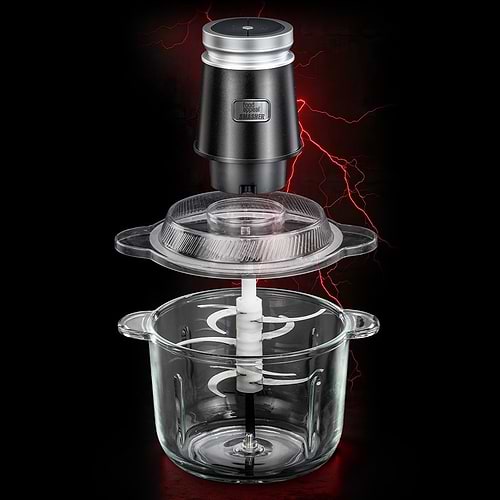 יש קוצץ ויש SMASHER! מעבד מזון חשמלי 600W, מיכל זכוכית 3 ליטר + 9 להבים