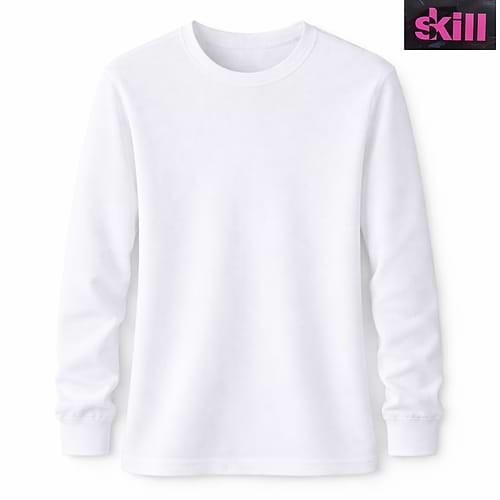 גופיה תרמית שרוול ארוך לגבר (מידות S-XXL) - לבן 