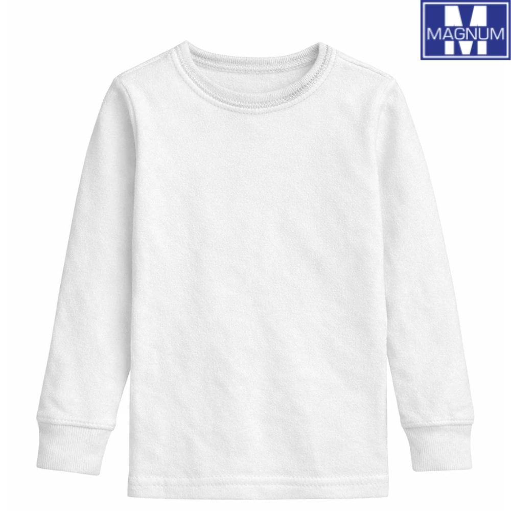 גופיה פלנל שרוול ארוך לגבר 80% כותנה ( מידות S-XXL ) - לבן  