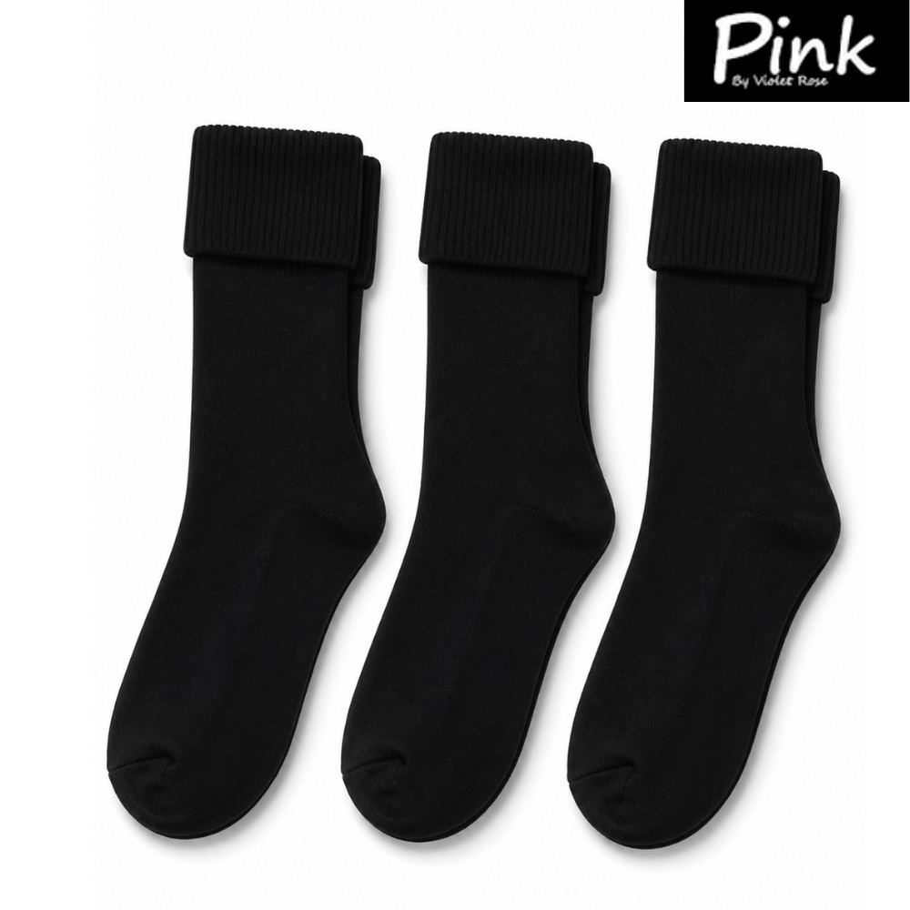 3 גרבי בריאות - מכפלת רכה במיוחד מידה 36-41 - שחור