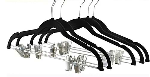 קולבי קטיפה עם קליפסים  4 יחידות premium hanger