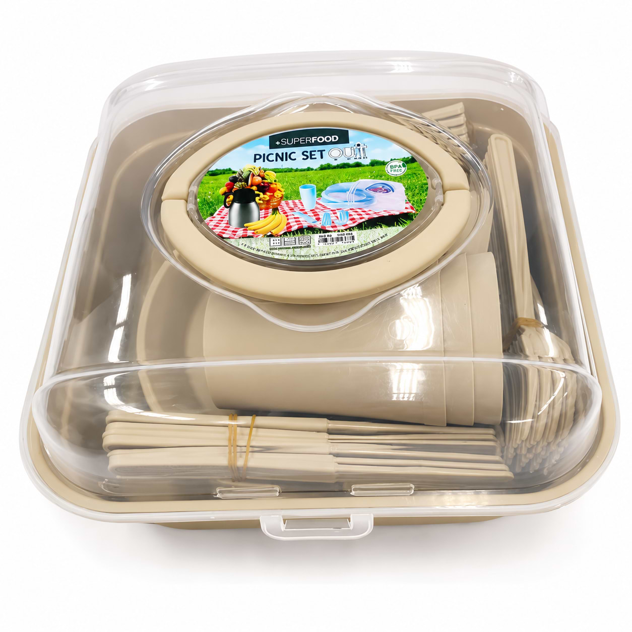 SUPERFOOD סט פיקניק ל- 6 סועדים - בז