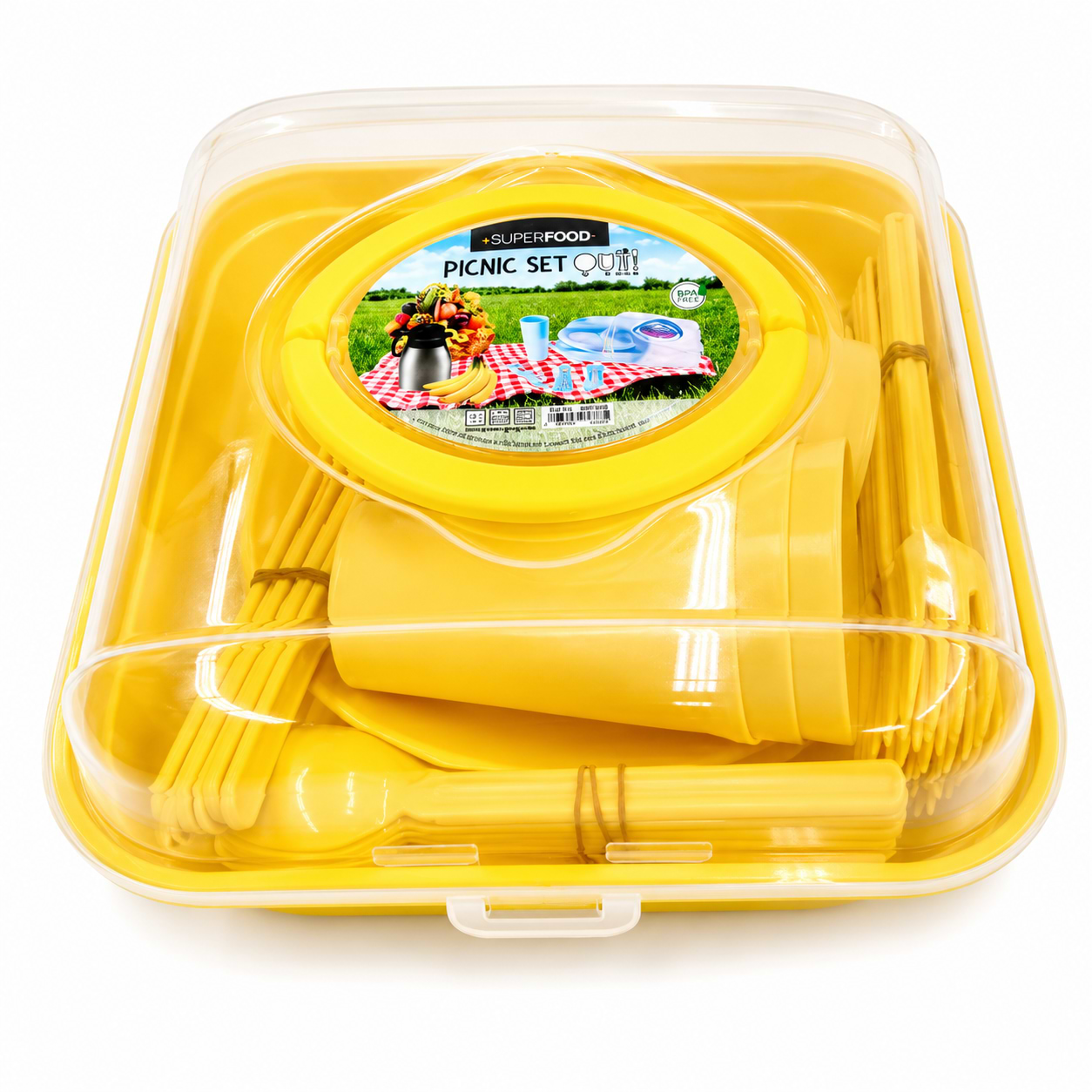 SUPERFOOD סט פיקניק ל- 6 סועדים - צהוב