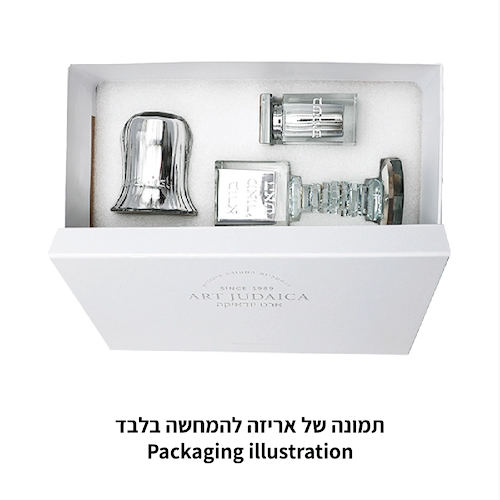 סט הבדלה קריסטל רוז גולד עם מגש שחור 24X12