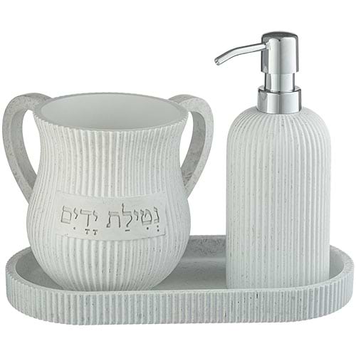 סט סבונייה עם נטלה פולימר בטון מהודר כולל מגש