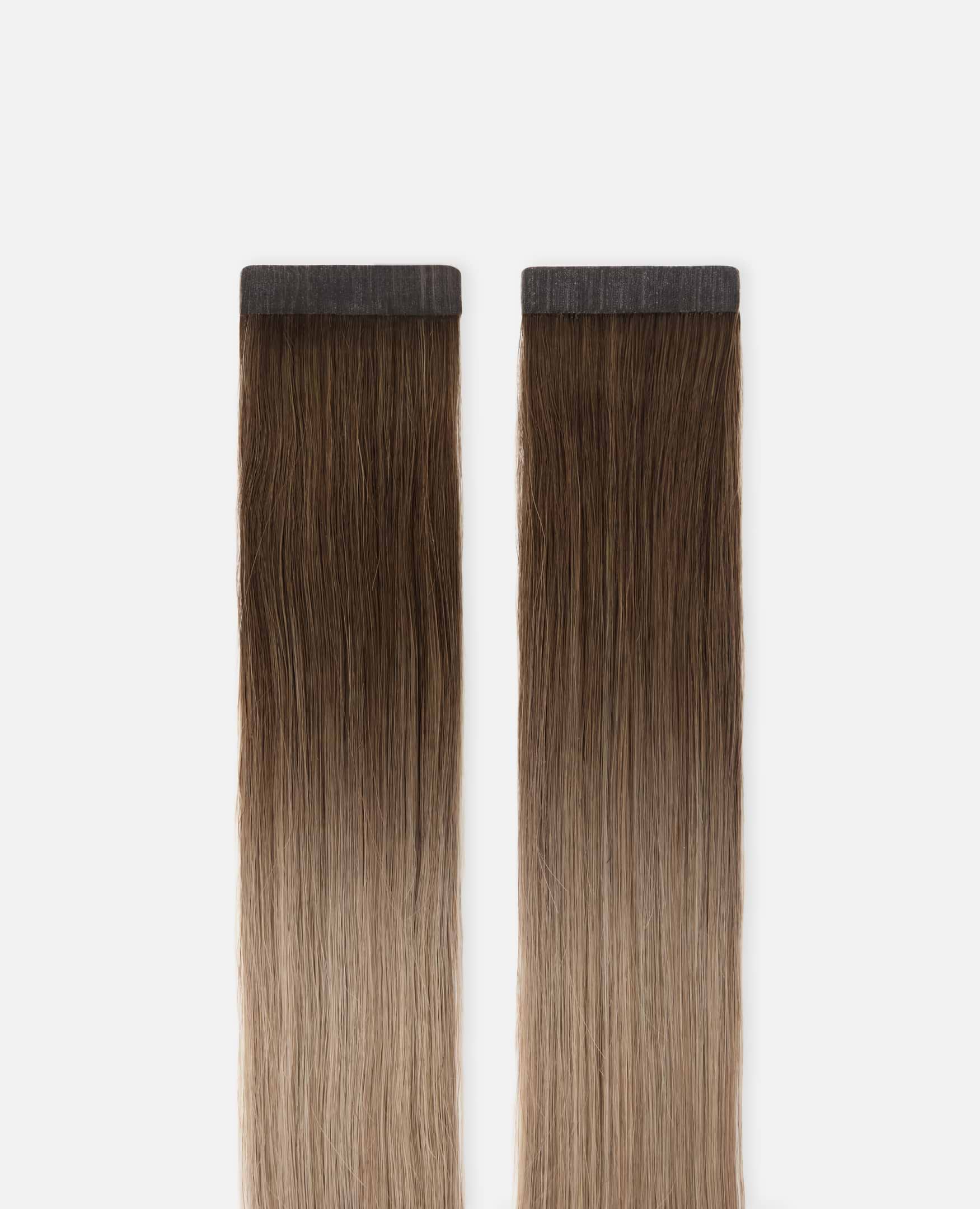 Occasion Tape Extensions 40 cm - Straight - Classic Tape 4 cm - 8 Pieces - Brown Ash Ombre - Rapunzel of Sweden - Image 4
