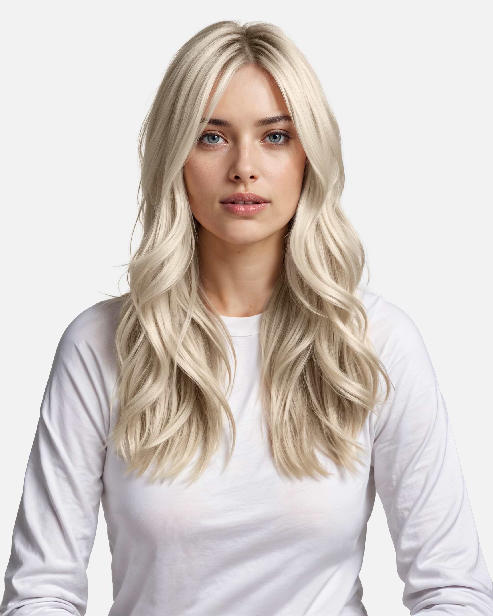 Occasion Tape Extensions 40 cm - Straight - Classic Tape 4 cm - 8 Pieces - Light Grey - Rapunzel of Sweden - Image 2